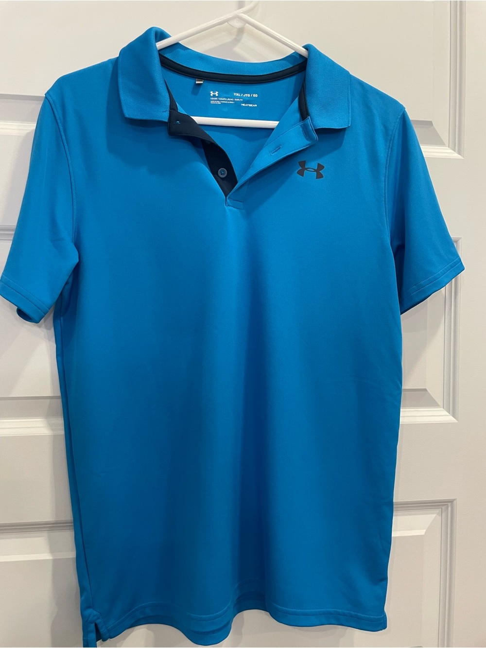 Under Armour Youth Bright Blue Polo with Black Accents